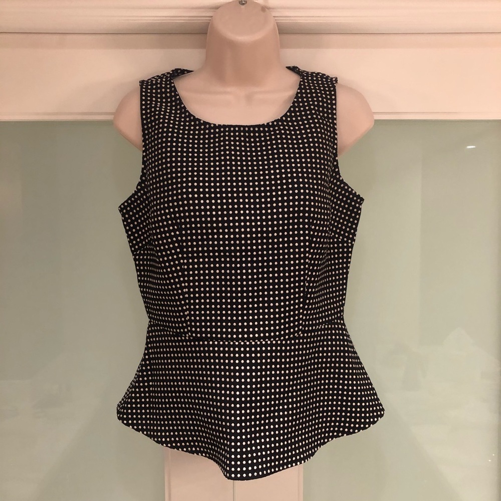 Banana Republic black and white peplum top